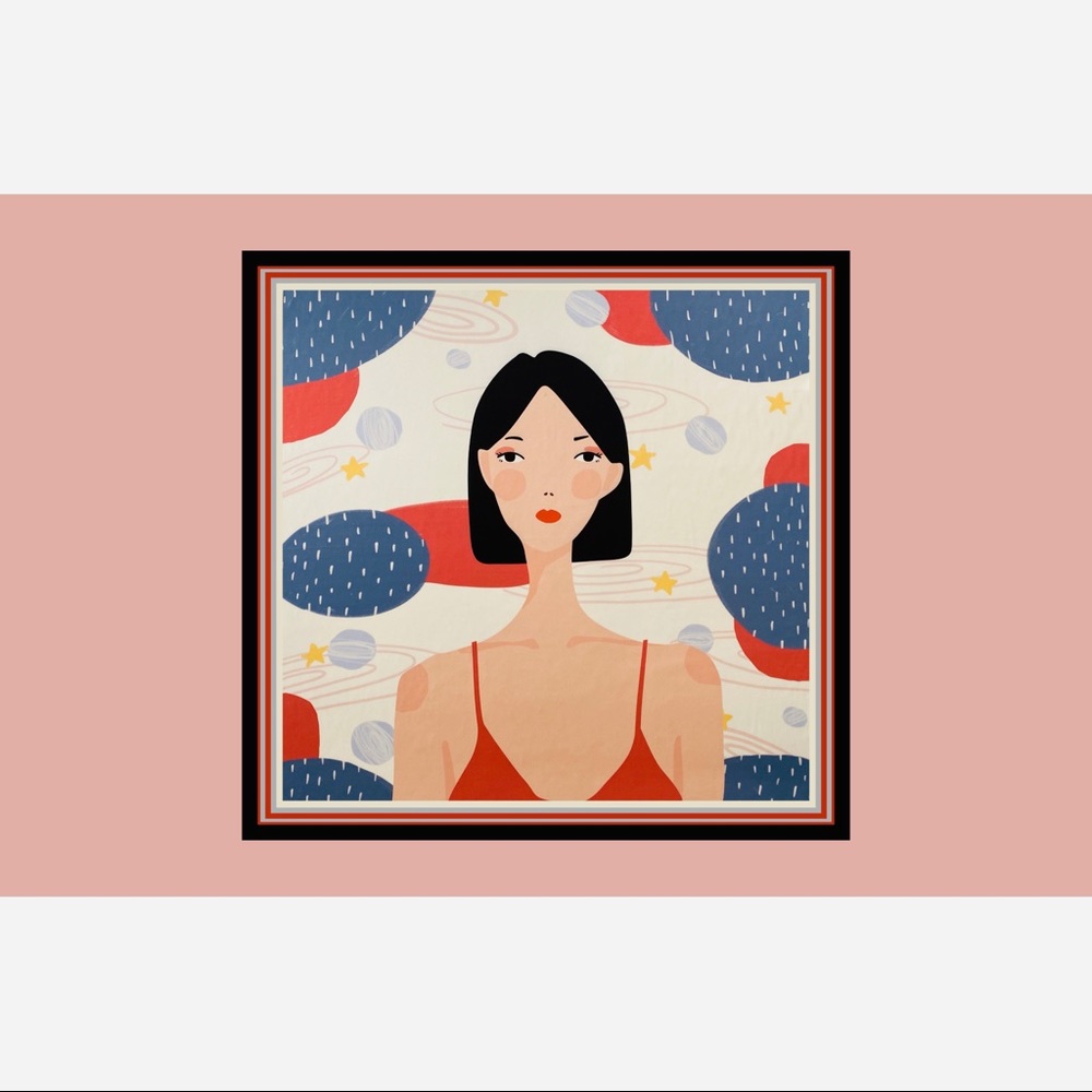 🆕 universe/figure pattern square scarf/wrap